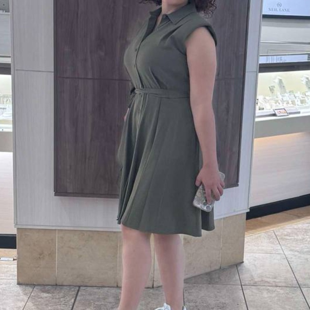 Calvin Klein Olive Midi Dress